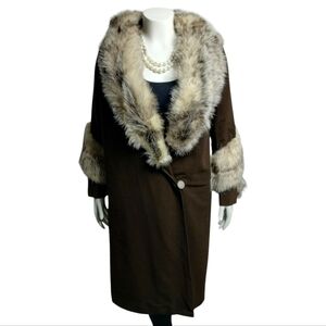 Vintage O'Malleys Paris Syracuse Afghan Wool Penny Lane Fur Coat Womens L Old $$